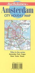 Bartholomew Amsterdam city holiday map: Simple concertina fold : public transport plan, shopping route map, urban area-through route map, tourist information