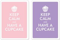 Keep Calm and Have a Cupcake Premium Plastic Playing Cards, Set of 2, Poker Size Deck (Standard Index)