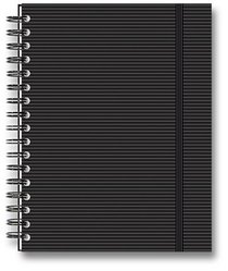 Wire-O Basics Designer Black Ribbed Lined 7x9