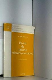 Lecons de theorie microeconomique (Statistiques et programmes economiques ; 15) (French Edition)