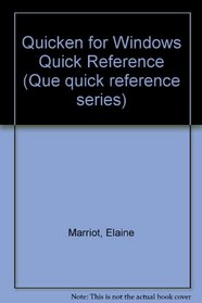 Quicken for Windows Quick Reference (Que Quick Reference Series)