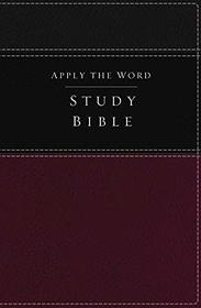 NKJV, Apply the Word Study Bible, Leathersoft, Burgundy/Black, Red Letter: Live in His Steps