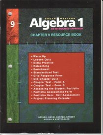 Southwestern Algebra 1, Resource Book: An Integrated Approach, Chapter 9