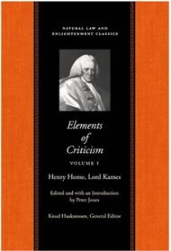 ELEMENTS OF CRITICISM 2 VOL CL SET (Natural Law Cloth)
