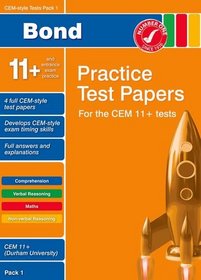 Bond CEM Style 11+ Practice Test Papers 1 All Questions