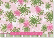 Pink & Green Floral Thank You Notes (Stationery, Note Cards)