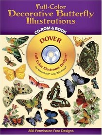 Full-Color Decorative Butterfly Illustrations CD-ROM and Book (Dover Full-Color Electronic Design)