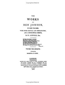 Masques at Court: The Works of Ben Jonson Part Seven