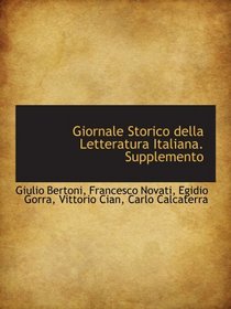 Giornale Storico della Letteratura Italiana. Supplemento (Italian Edition)