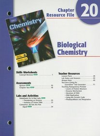 Chemistry Biological Chemistry Chapter 20 Resource File