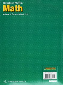 Math Grade 1-Volume 1 (Houghton Mifflin Math, Volume 1)