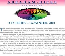 Abraham-Hicks G-Series - Winter 2003 