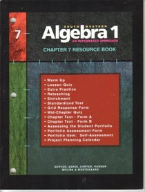Southwestern Algebra 1, Resource Book, Chapter 7