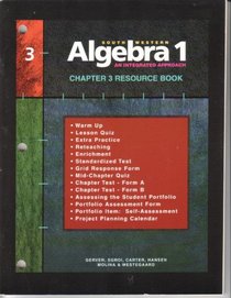 Southwestern Algebra 1, Resource Book: An Integrated Approach, Chapter 3