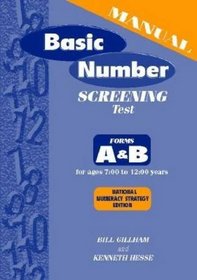 Basic Number Screening Test: National Numeracy Strategy Edition