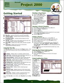 Microsoft Project 2000 Quick Source Reference Guide