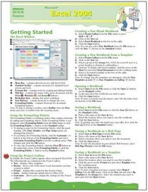 Microsoft Excel 2004 for Mac Quick Source Guide