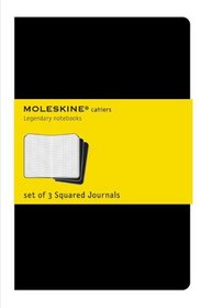 Moleskine Square Cahier Journal Black Large: set of 3 Square Journals