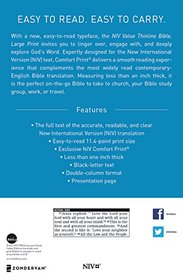 NIV, Value Thinline Bible, Large Print, Leathersoft, Pink, Comfort Print