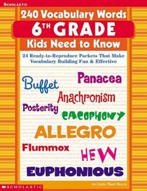 240 Vocabulary Words 6th Grade Kids Need To Know