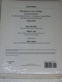 Lecture Outlines : Business Law Today , Standard Edition, Text & Summarized Cases - E-Commerce, Legal , Ethical, and International Environment