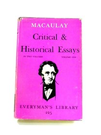 Macaulay: Essays: Volume 2 (Everyman's Library)