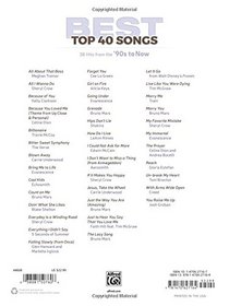 Best Top 40 Songs, '90s to Now: 40 Hits from the '90s to Now (Piano/Vocal)