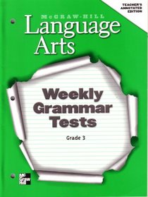 Mcgraw-hill Language Arts Weekly Grammar Tests, Grade 3