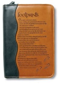Italian Duo-Tone Footprints Medium-Size Book/Bible Cover