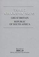 Table 2 Geographic Areas: Great Britain Republic of South Africa