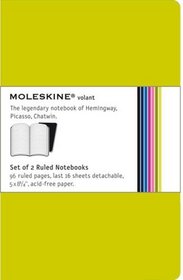 Moleskine Volant Notebook Ruled, Green Large: Set of 2
