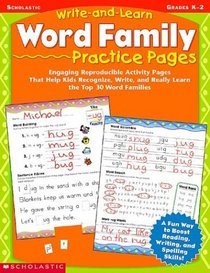 Word Family Practice Pages (Write-and-Learn, Grades K-2)