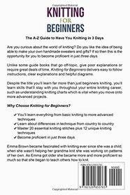 Knitting For Beginners: The A-Z Guide to Have You Knitting in 3 Days (Includes 15 Knitting Patterns) (Knitting Patterns in Black & White)