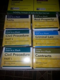 Law in a Flash 1st Year Law Set: 6 Packs of Flashcards and Book