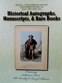 Historical Autographs, Manuscripts, & Rare Books: Heritage-Slater Americana Signature Auction #611