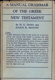Manual Grammar of the Greek New Testament: With Index