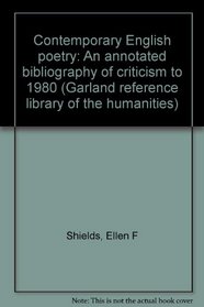 CONTEMP ENG POETRY (Garland reference library of the humanities)