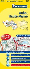 Aube, Haute-Marne 1:150,000 France Road Map #313
