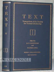 Text: Transactions of the Society for Textual Scholarship, Vol. 6