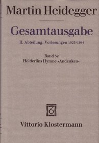Gesamtausgabe, Ln, Bd.52, Hlderlins Hymne 'Andenken'