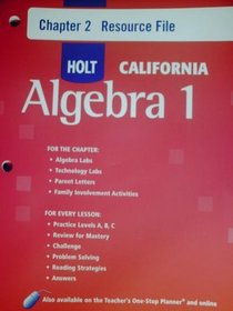 HOLT CALIFORNIA Algebra 1 Chapter 2: Resource File (HOLT CALIFORNIA Algebra 1)
