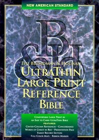 Bib New American Standard Large Print Ultrathin Reference Bible Black      Bonded Leather