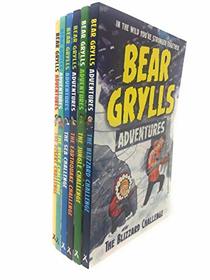 bear grylls adventures collection 6 books set gift wrapped slipcase (the sea challenge, the river challenge, the earthquake challenge, the jungle challenge,the desert challenge,the blizzard challenge)