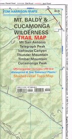 Mt. Baldy, Cucamonga Wilderness, Trail Map: Camping, Mountain Biking, Hiking, Trail Camps: Shaded-Relief Topo Map