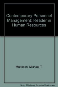 Contemporary personnel management;: A reader on human resources