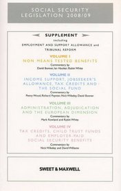 Social Security: Legislation 2008: 2008 - 2009 Supplement