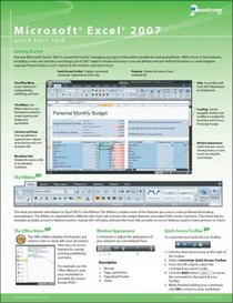 Microsoft Excel 2007 Quick Reference Card - Handy Durable Tri-Fold MS Office Excel 2007 Tip & Tricks Guide. 6 Total Pages. Stores Easily. Ultimate Reference for Shortcuts, Tips & Cheats for Microsoft Excel 2007 Spread Sheet Software. (Software Quick Refer