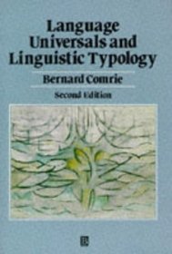 Language Universals Linguistic Typology: Syntax and Morphology
