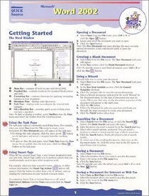 Microsoft Word 2002 Quick Source Reference Guide