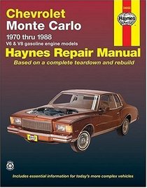 Haynes Repair Manuals: Chevrolet Monte Carlo, 1970-1988